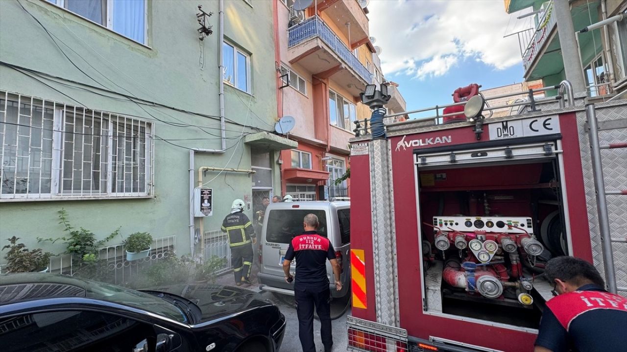 Burdur'da Bodrum Katında Çamaşır Makinesi Yangını