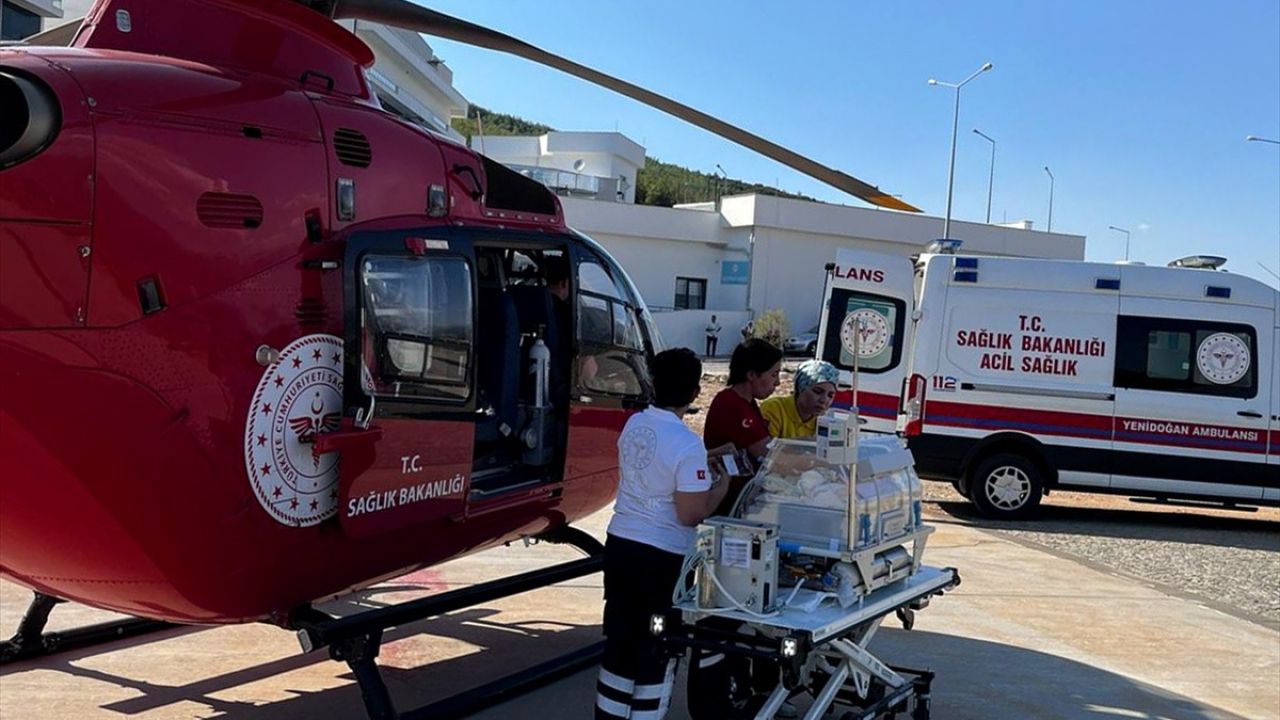 Muğla'da Ambulans Helikopter 1 Aylık Bebek İçin Havalandı