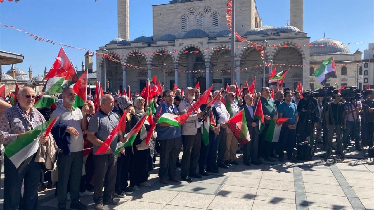 Konya'da Filistin'e Destek Mitingi Gerçekleştirildi