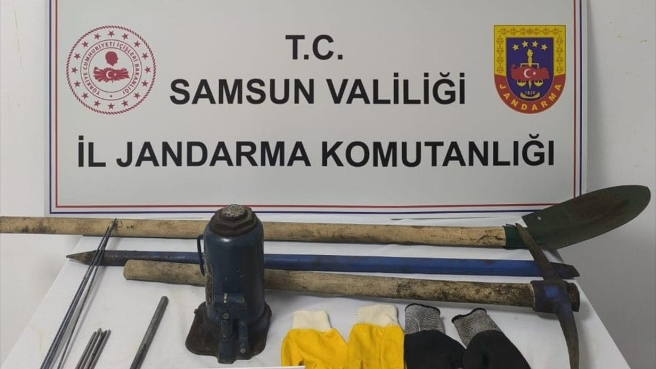 Samsun'da Kaçak Kazı Yapan İki Şüpheli Suçüstü Yakalandı