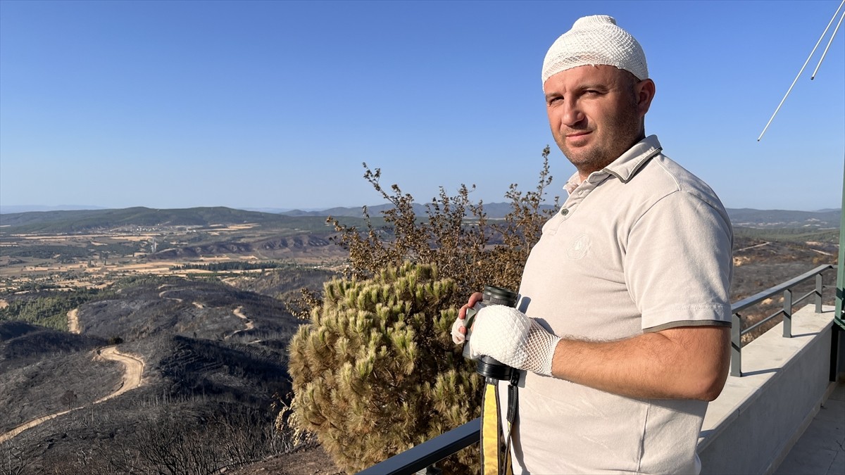 Çanakkale'nin Eceabat ilçesinde önceki gün çıkan ve 700 hektarlık alanda etkili olan orman...