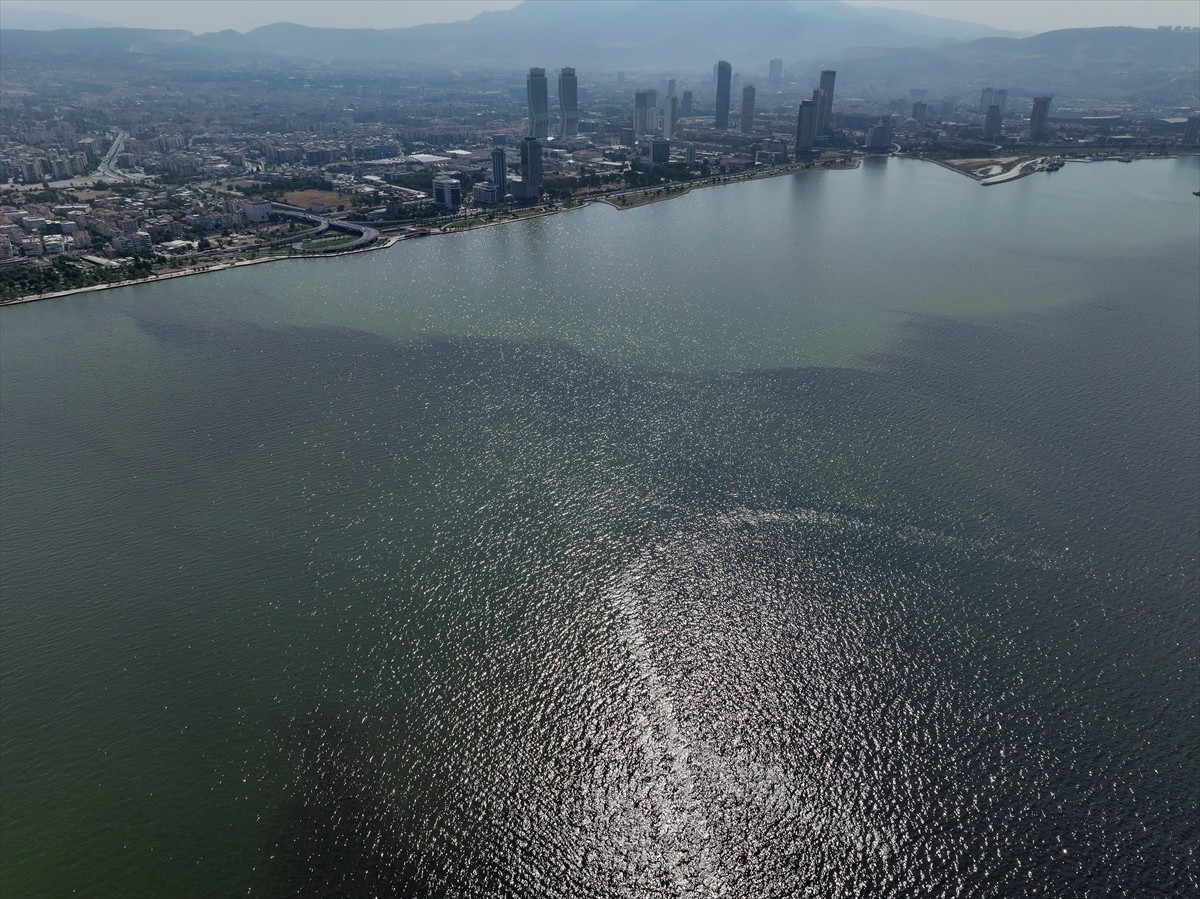 İzmir Körfezi'nde Bayraklı ilçesi sahilinde görülen balık ölümleri ve kötü koku, yayılarak...