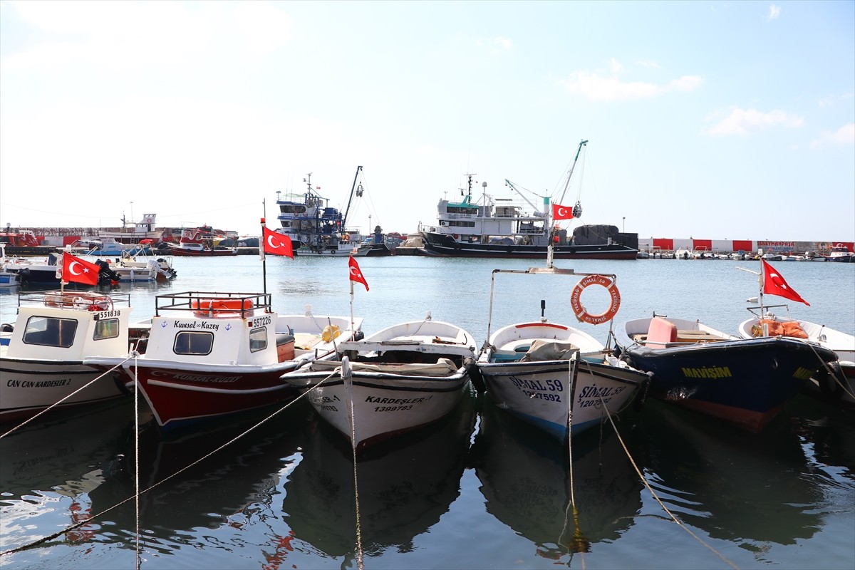 Tekirdağ'da sezon hazırlıkları kapsamında tekne ve ağlarını onaran balıkçılar, av yasağının sona...