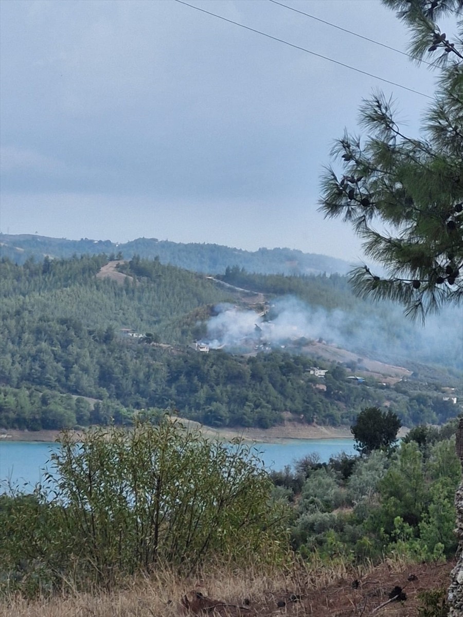 Adana'nın Sarıçam ilçesinde ormanlık alanda çıkan yangının söndürülmesi için havadan ve karadan...