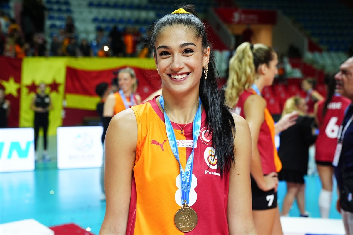 Galatasaray Daikin Kadın Voleybol Takımı, 2024 Balkan Kupası'ndaki üçüncü maçında Yunanistan ekibi...