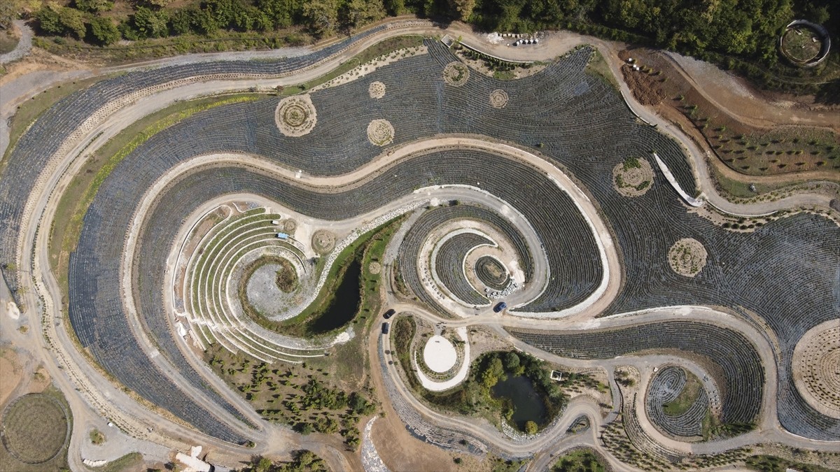 Bosna Hersek'in Visoko kenti yakınlarında bir park, Vincent van Gogh'un "Yıldızlı Gece" adlı...