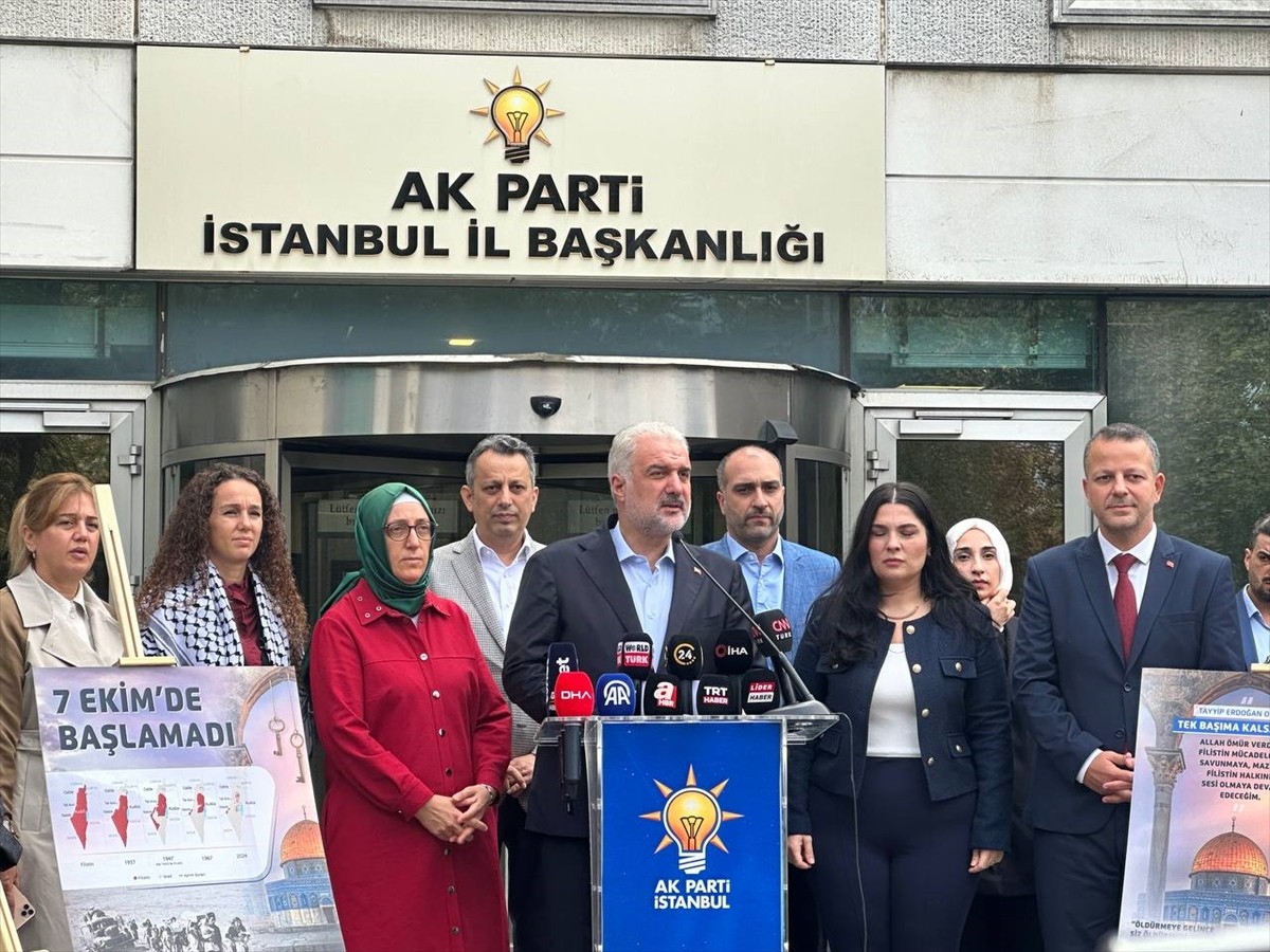 AK Parti İstanbul İl Başkanlığında, İsrail'in Gazze'ye yönelik saldırılarının birinci yılı...