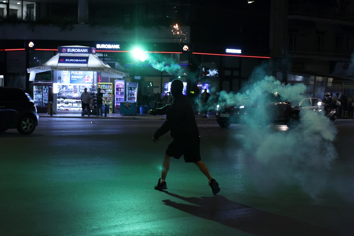 Yunanistan'ın başkenti Atina'da İsrail'in Gazze'ye yönelik saldırılarının birinci yılında...