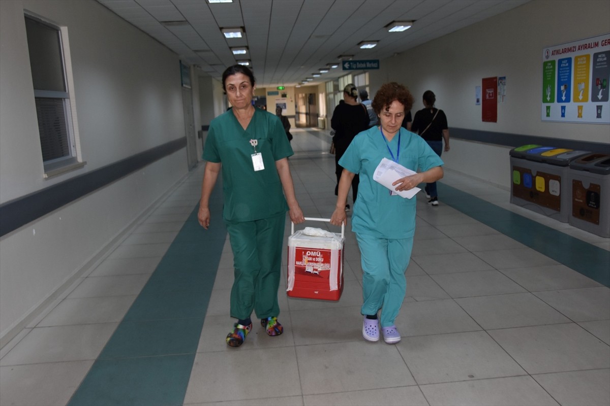 Samsun'da tedavi gördüğü hastanede beyin ölümü gerçekleşen 43 yaşındaki kadın donörün organları, 4...